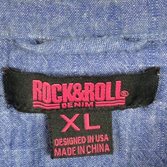 Rock & Roll Denim Beige & Rust Aztec Patterned Shirt Jacket XL - Picture 5 of 12